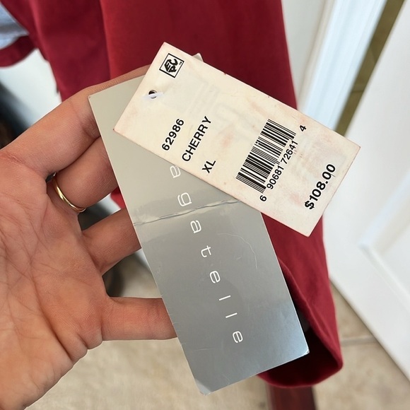 Brand New Bagatelle Cherry Red Draped Zippered Faux Suede Moto Jacket - Picture 8 of 16